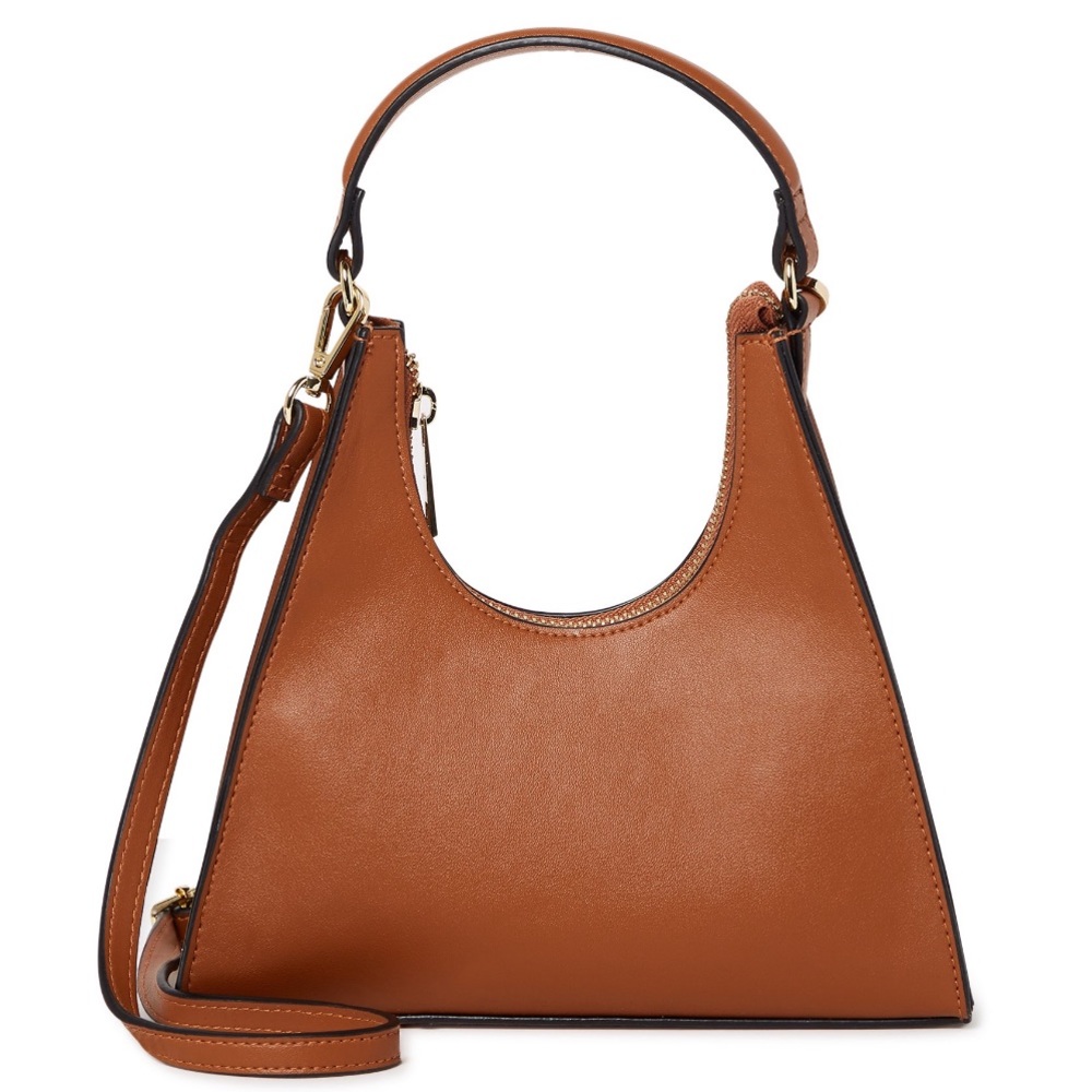 No Boundaries Women's Trapezoid Crossbody Handbag Cognac